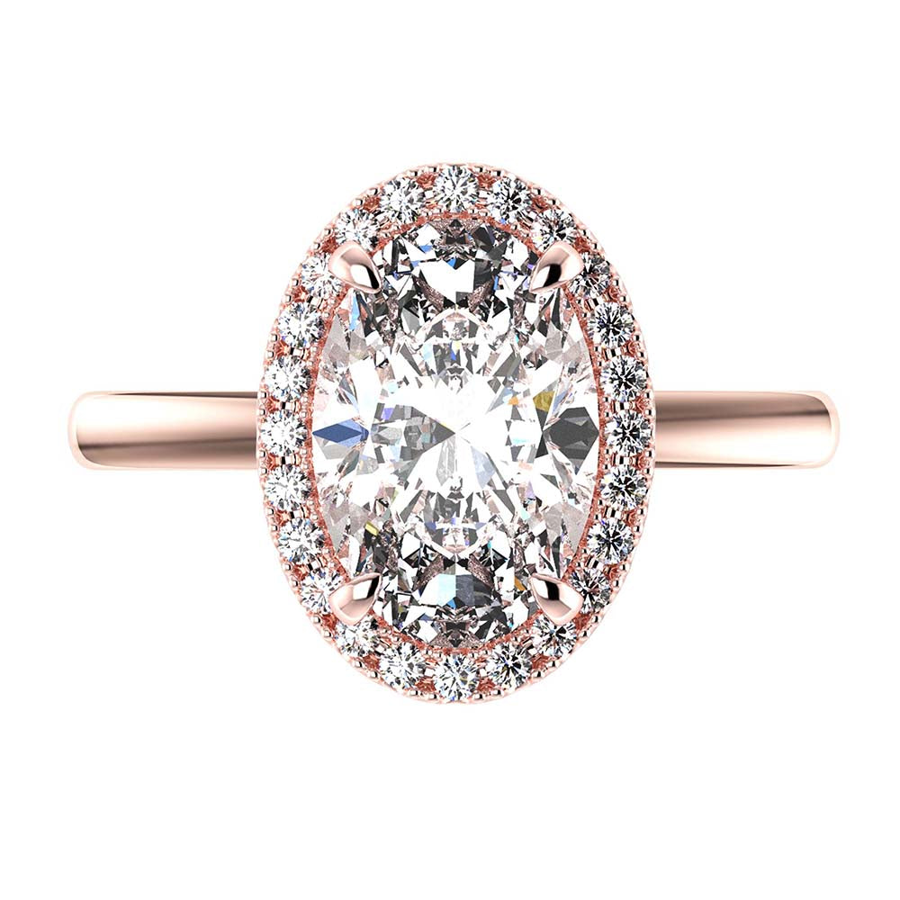 Grace-Oval Cut Diamond, Lab Grown Diamond Halo setting.