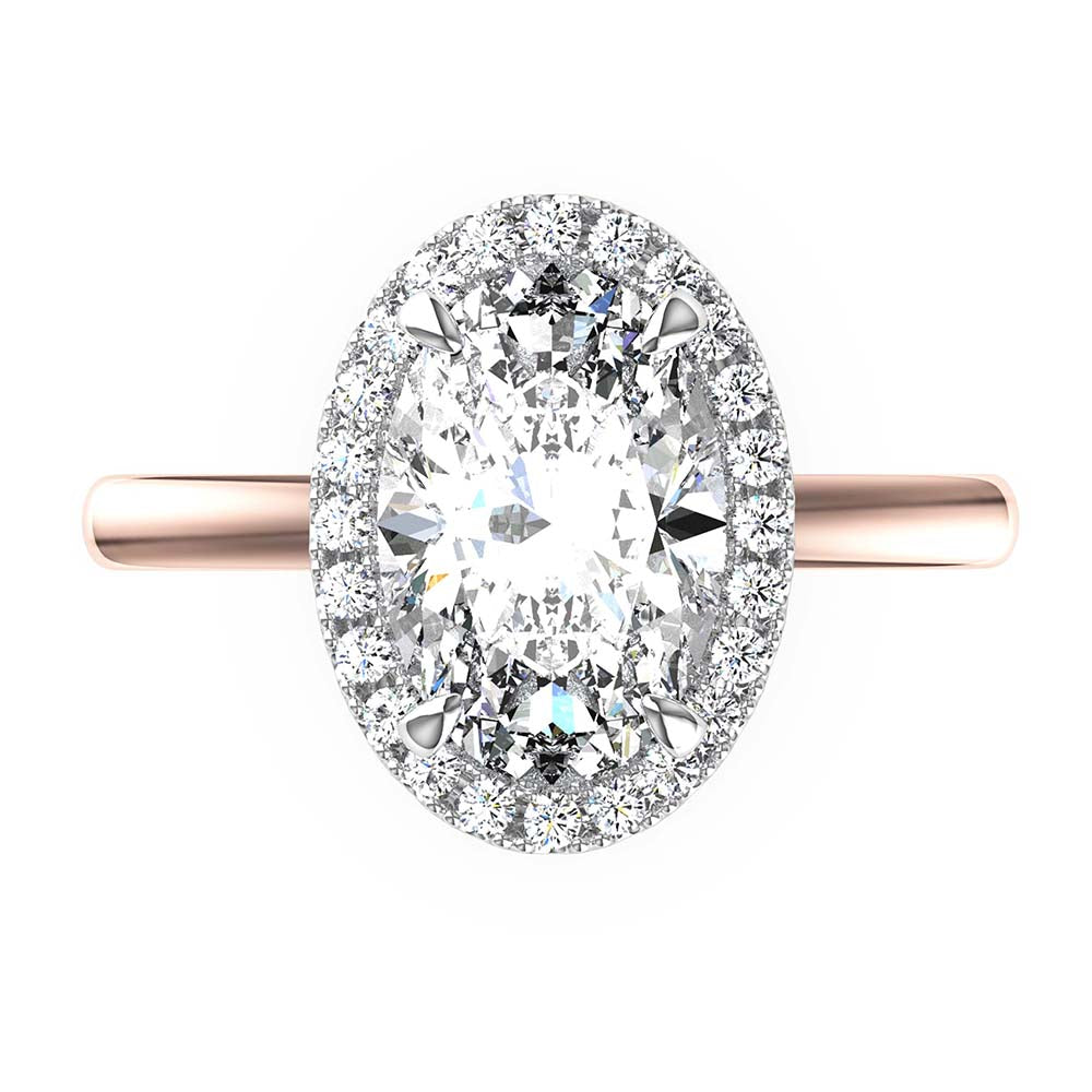 Grace-Oval Cut Diamond, Lab Grown Diamond Halo setting.