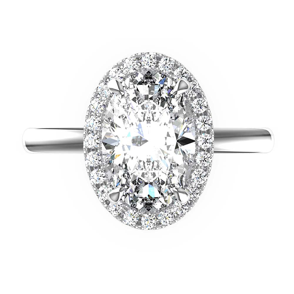 Grace-Oval Cut Diamond, Lab Grown Diamond Halo setting.