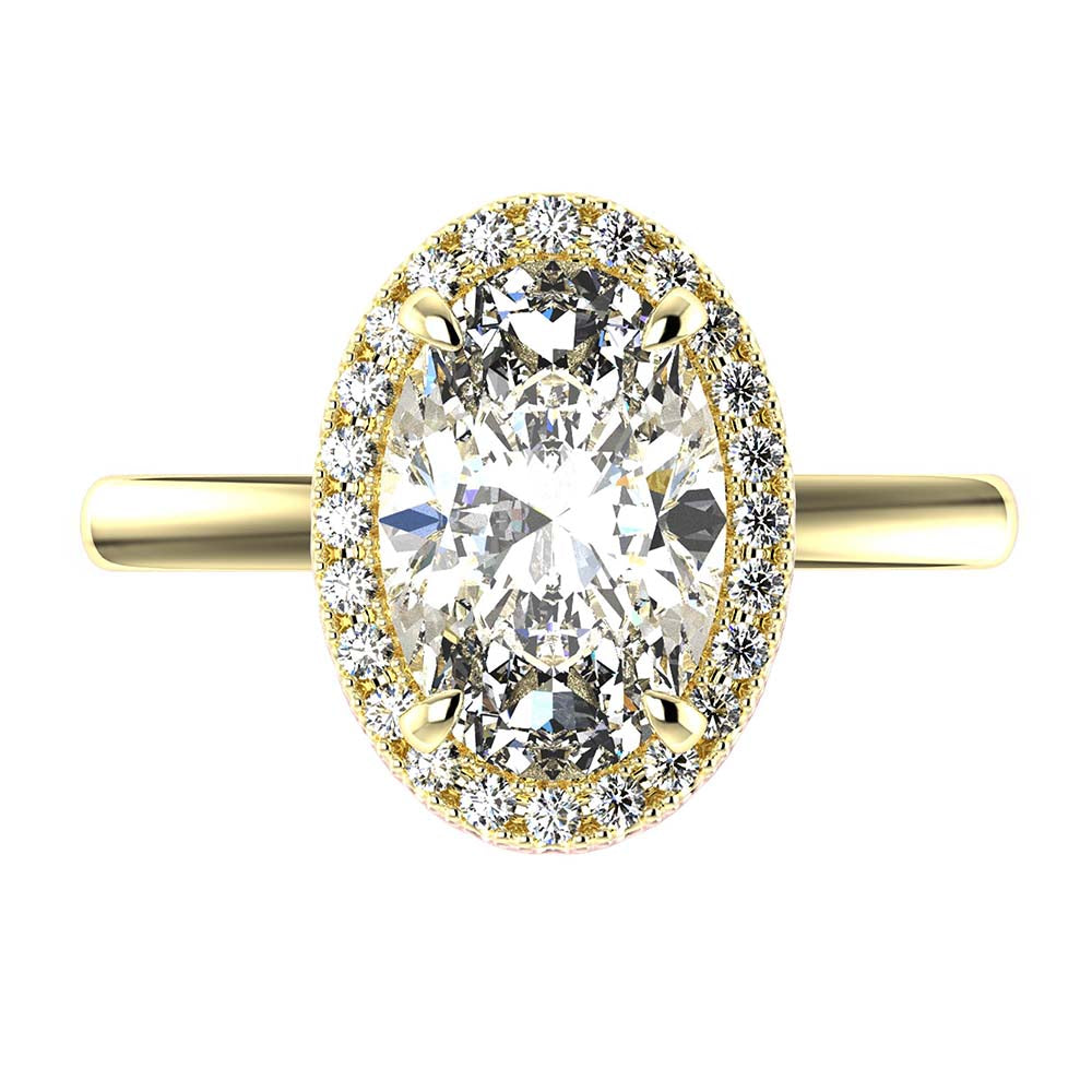 Grace-Oval Cut Diamond, Lab Grown Diamond Halo setting.