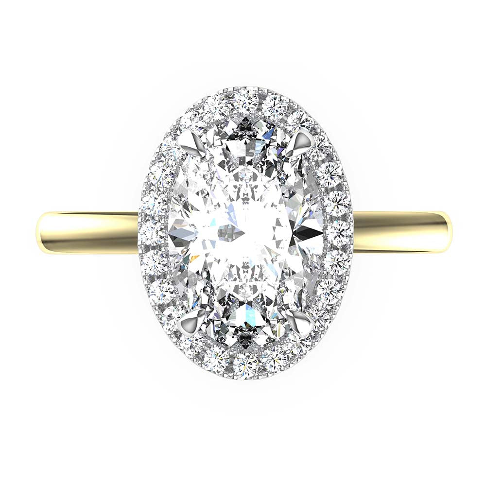 Grace-Oval Cut Diamond, Lab Grown Diamond Halo setting.