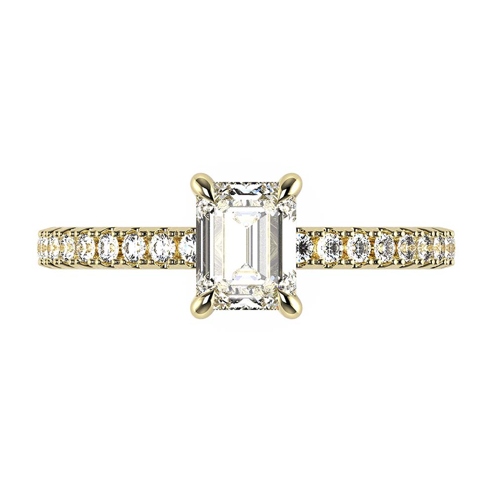 Vidhi-Emerald Cut Diamond, Lab Grown Diamond Shoulder setting.