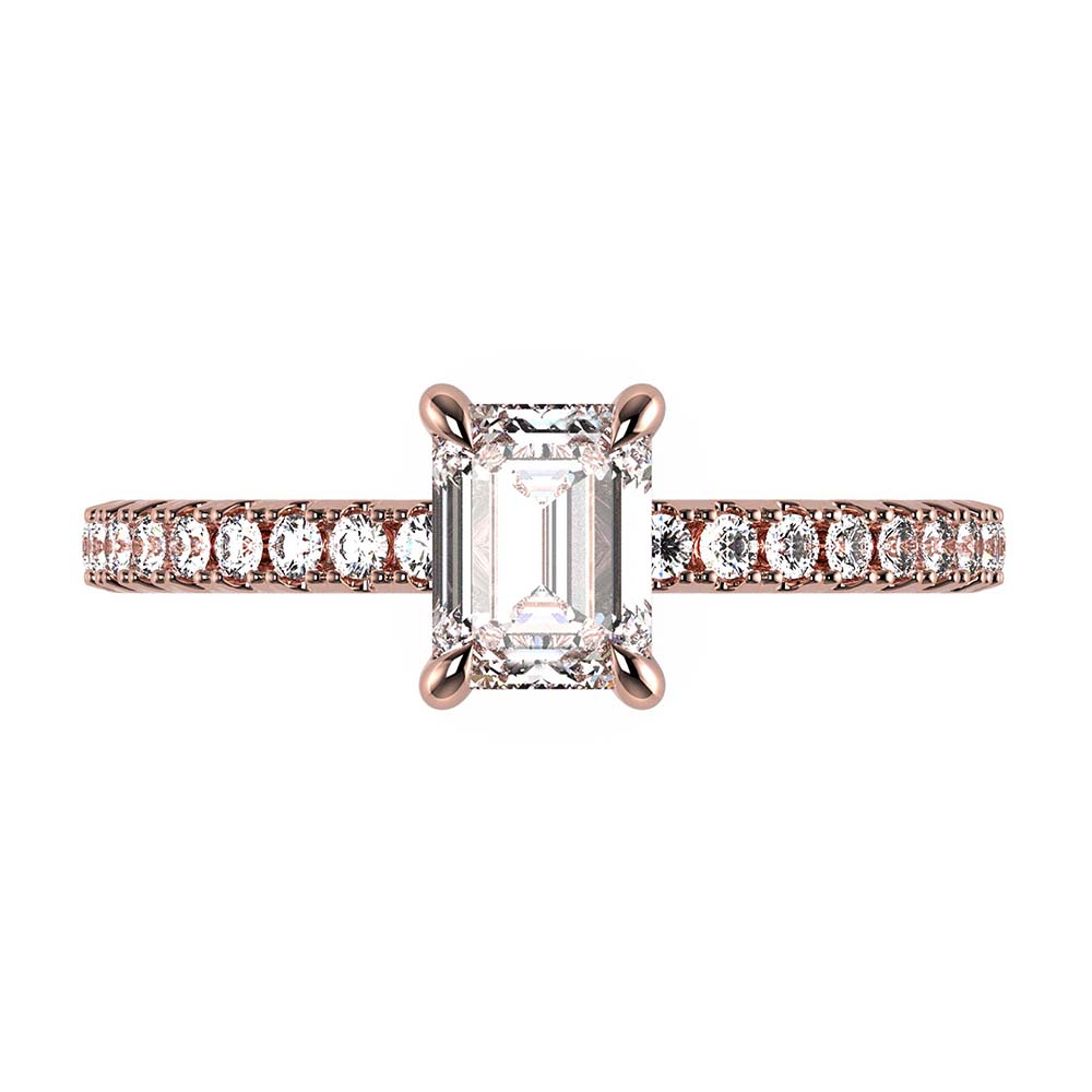 Vidhi-Emerald Cut Diamond, Lab Grown Diamond Shoulder setting.