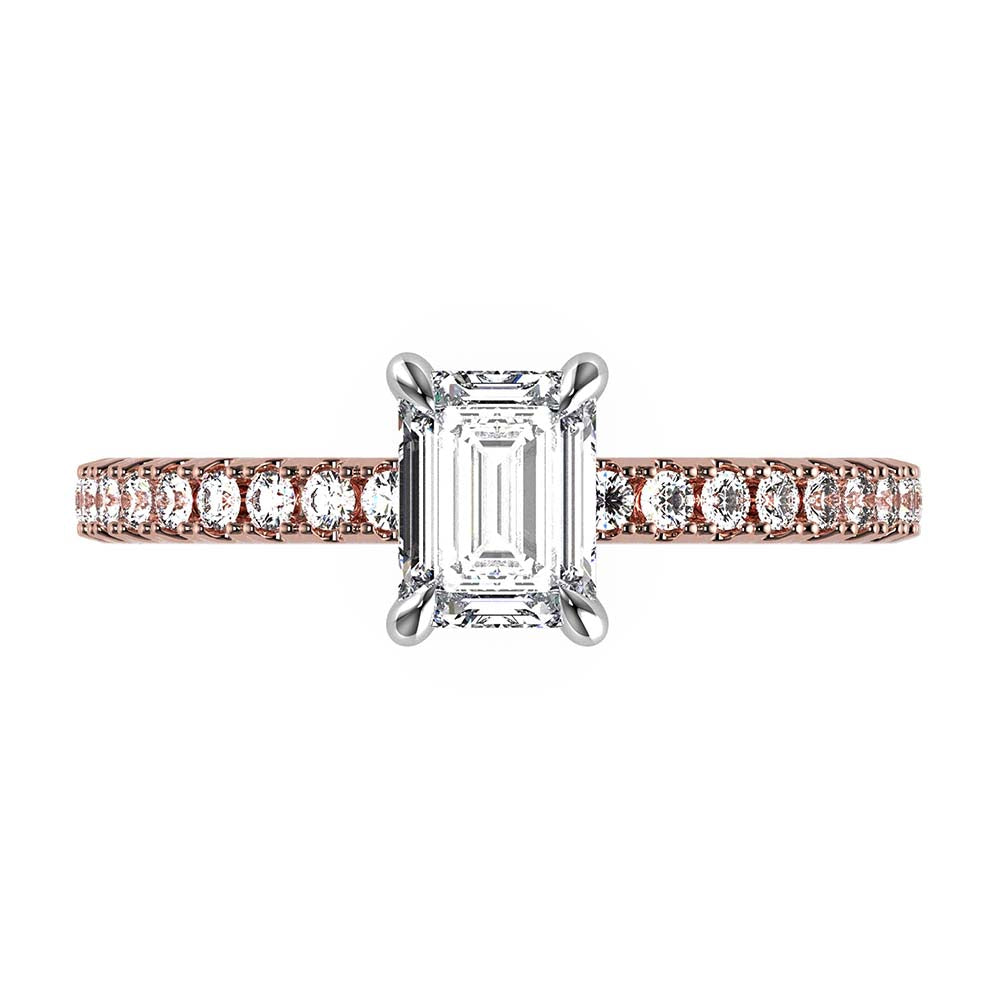 Vidhi-Emerald Cut Diamond, Lab Grown Diamond Shoulder setting.