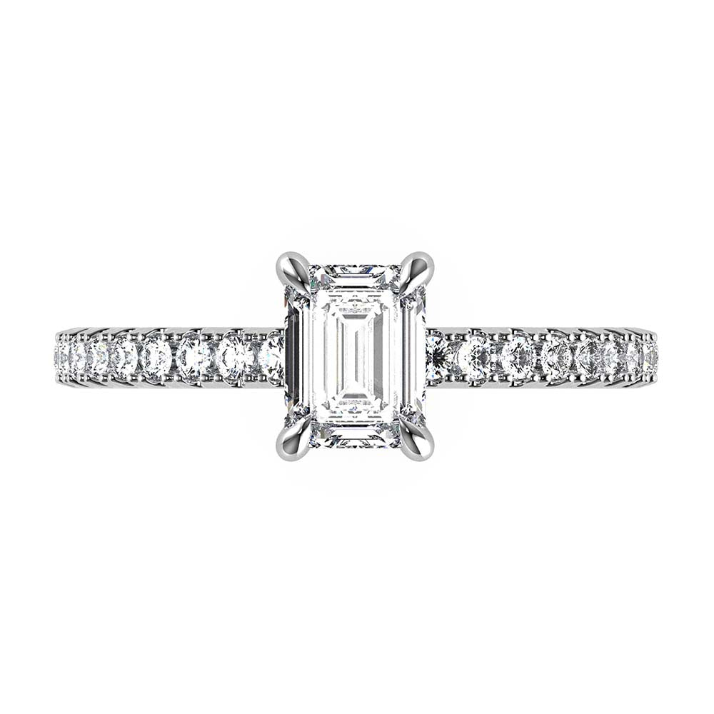 Vidhi-Emerald Cut Diamond, Lab Grown Diamond Shoulder setting.