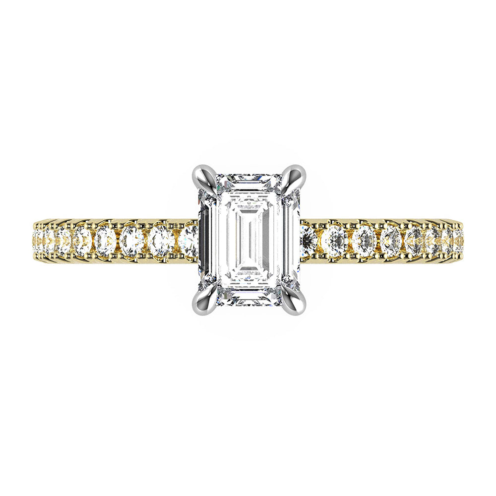 Vidhi-Emerald Cut Diamond, Lab Grown Diamond Shoulder setting.