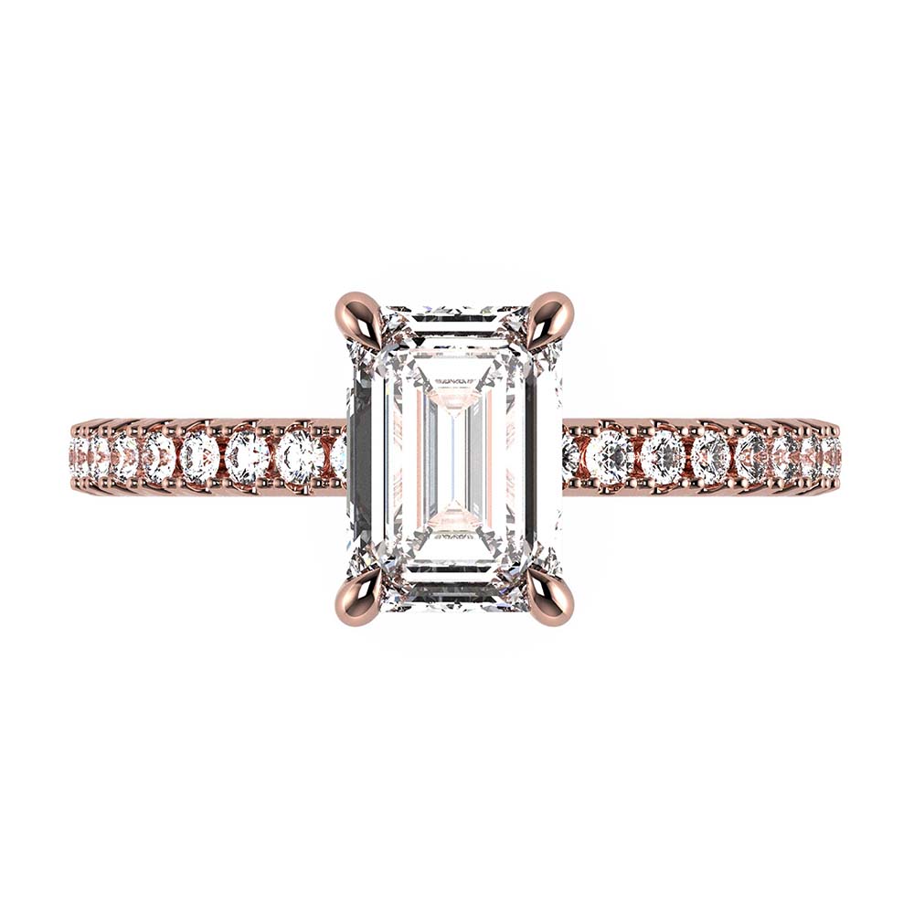 Vidhi-Emerald Cut Diamond, Lab Grown Diamond Shoulder setting.
