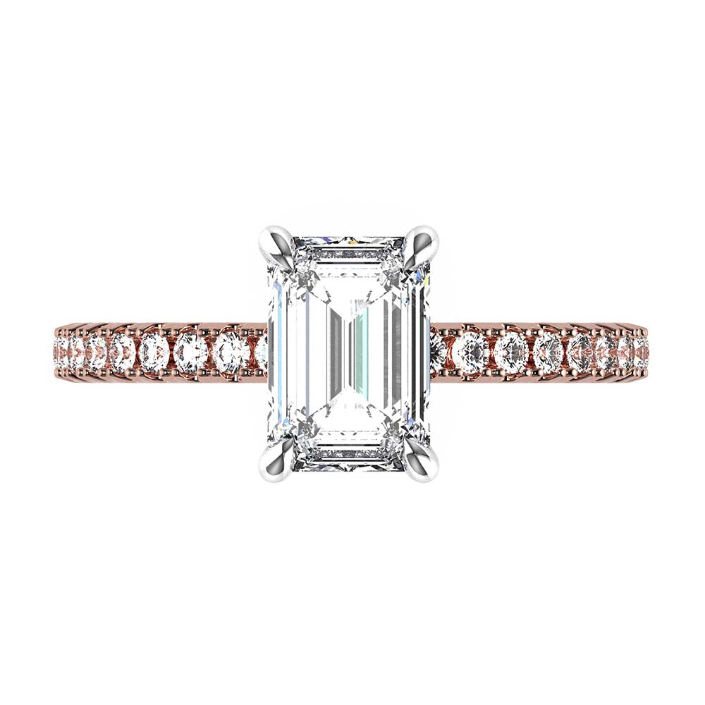 Vidhi-Emerald Cut Diamond, Lab Grown Diamond Shoulder setting.