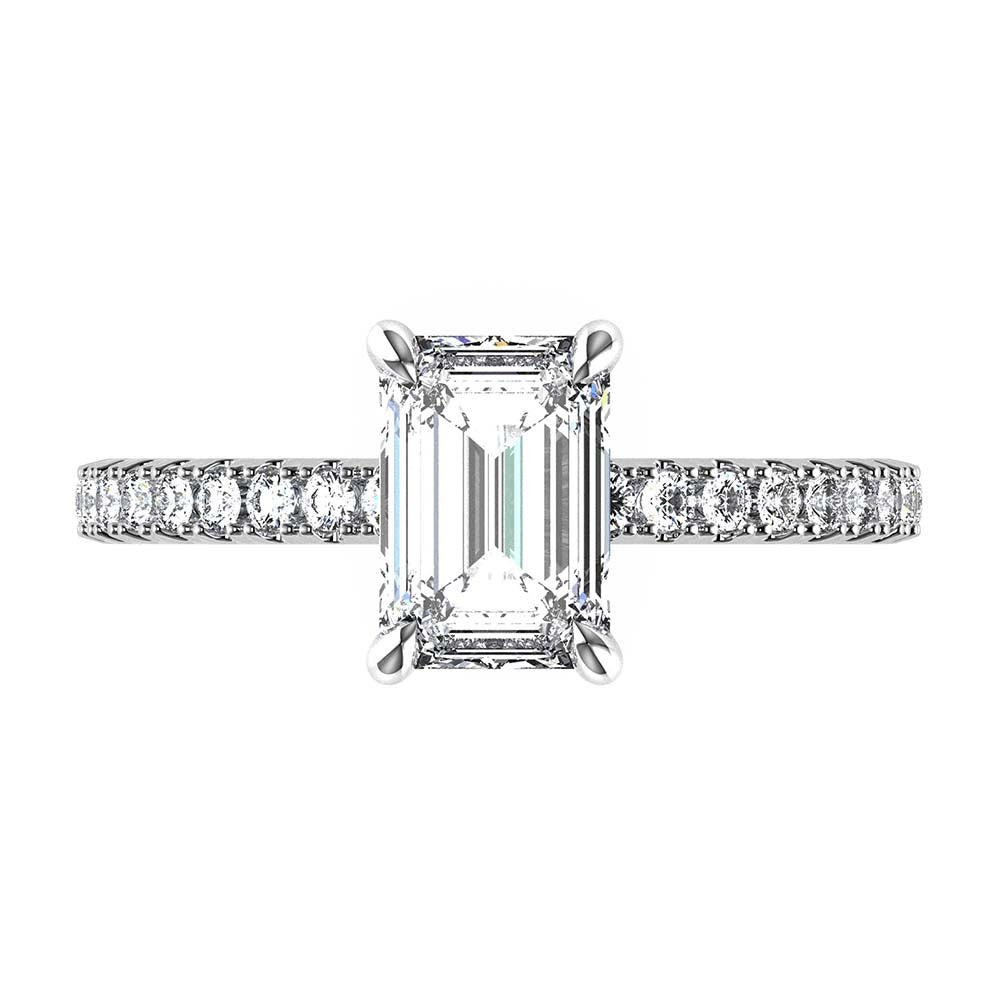 Vidhi-Emerald Cut Diamond, Lab Grown Diamond Shoulder setting.