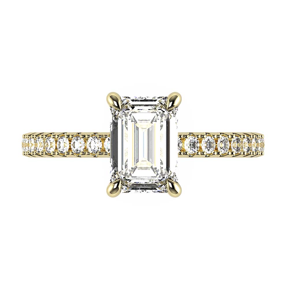 Vidhi-Emerald Cut Diamond, Lab Grown Diamond Shoulder setting.