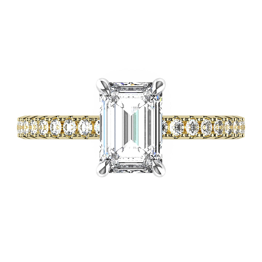 Vidhi-Emerald Cut Diamond, Lab Grown Diamond Shoulder setting.