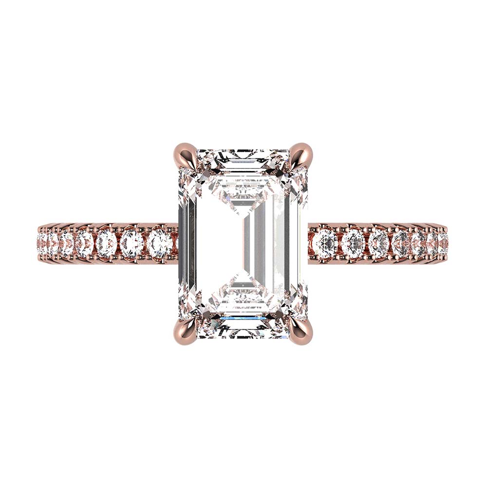 Vidhi-Emerald Cut Diamond, Lab Grown Diamond Shoulder setting.