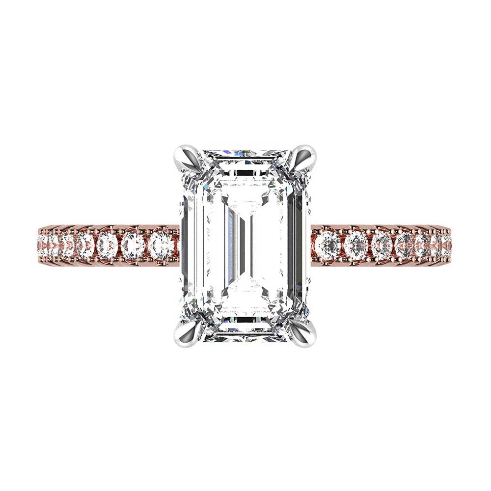 Vidhi-Emerald Cut Diamond, Lab Grown Diamond Shoulder setting.
