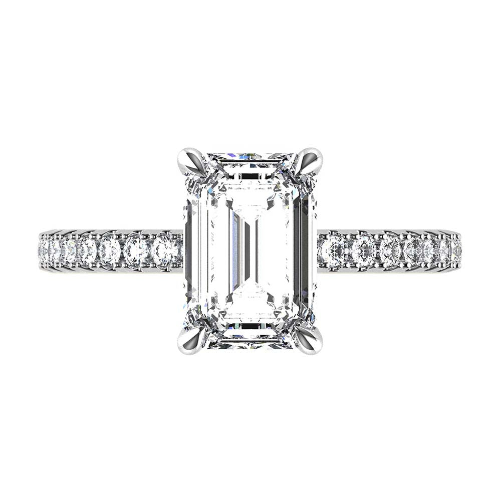 Vidhi-Emerald Cut Diamond, Lab Grown Diamond Shoulder setting.