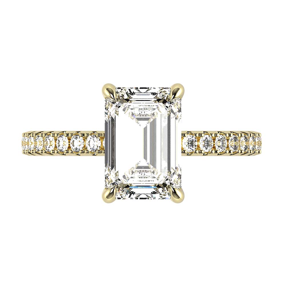 Vidhi-Emerald Cut Diamond, Lab Grown Diamond Shoulder setting.