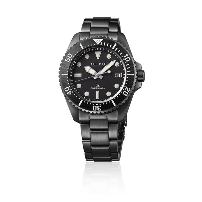 Seiko SNE599P Black Solar Prospex Divers, Bracelet Band