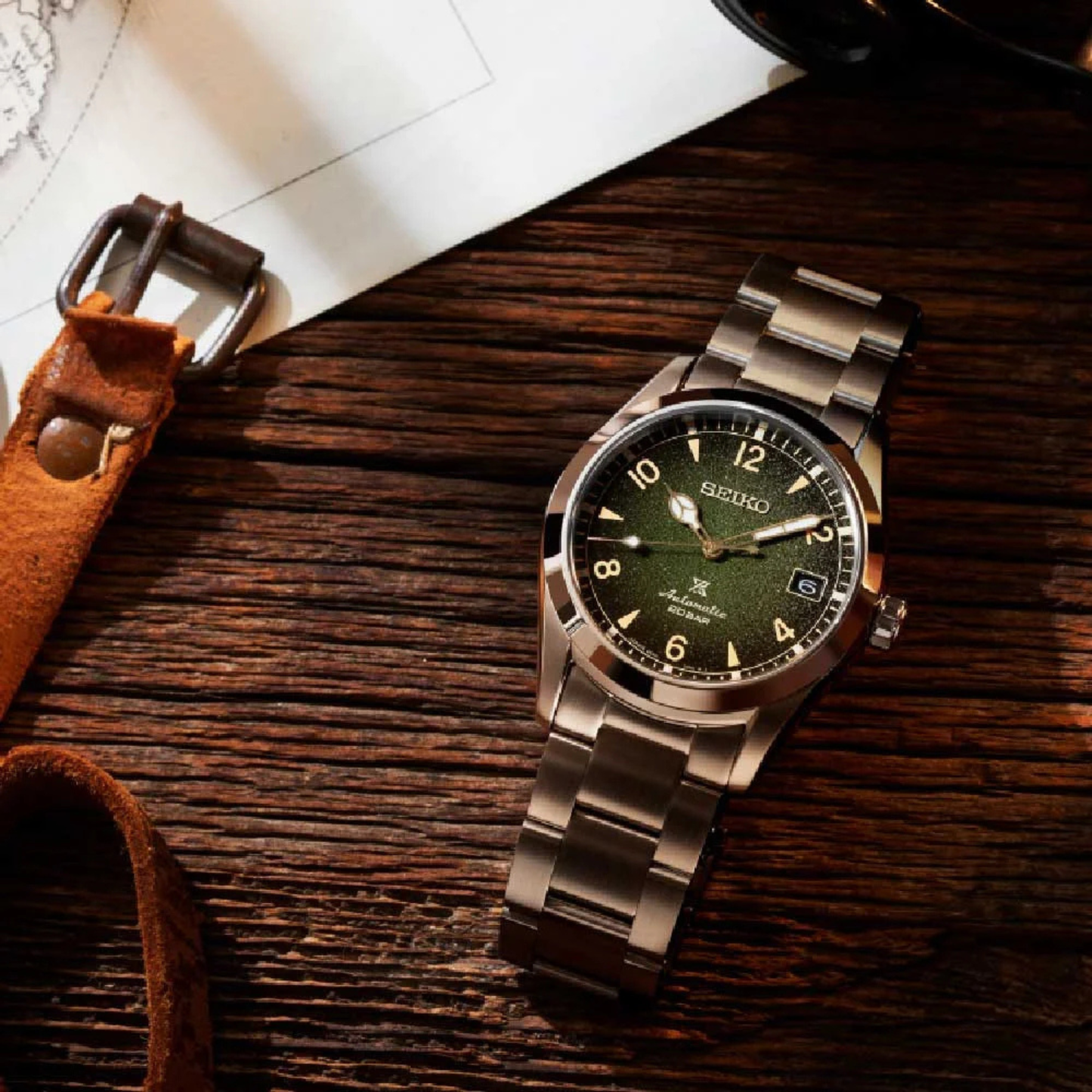Seiko SPB155J1 Prospex Mens Steel automatic bracelet watch.