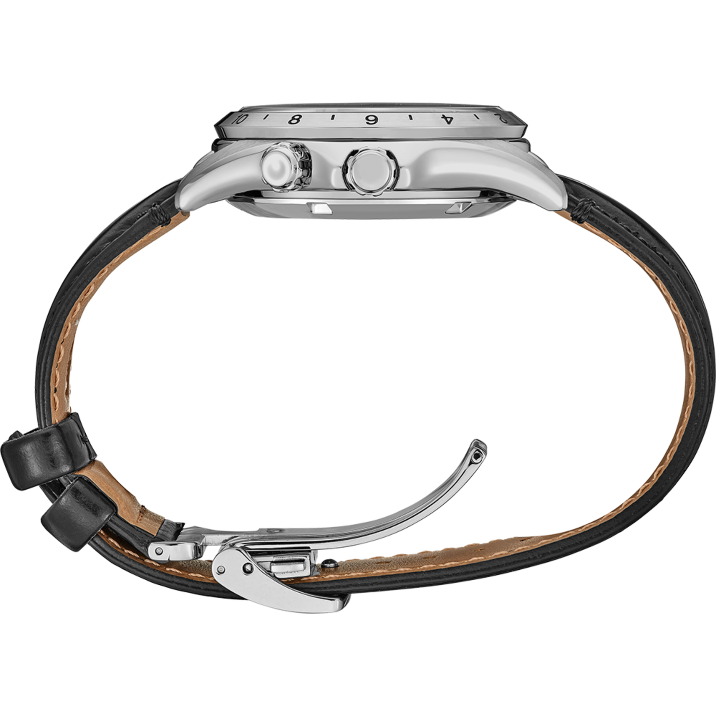 Seiko SPB379J Black Prospex Land GMT, Leather Strap