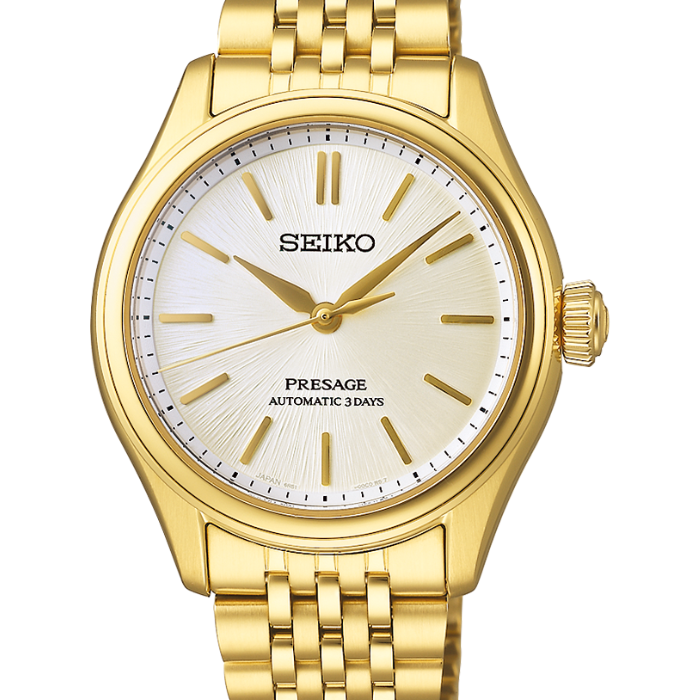 Seiko SPB524J Presage Gold Plated Automatic, Bracelet Band