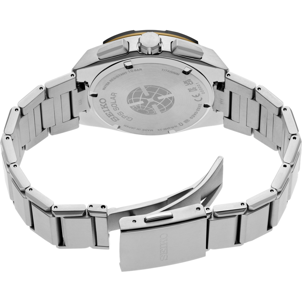 Seiko SSJ026J Astron GPS Solar Two Tone. Titanium Bracelet Band