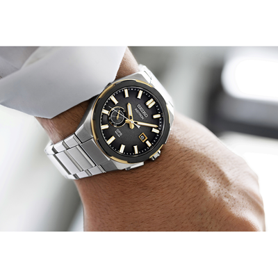Seiko SSJ026J Astron GPS Solar Two Tone. Titanium Bracelet Band