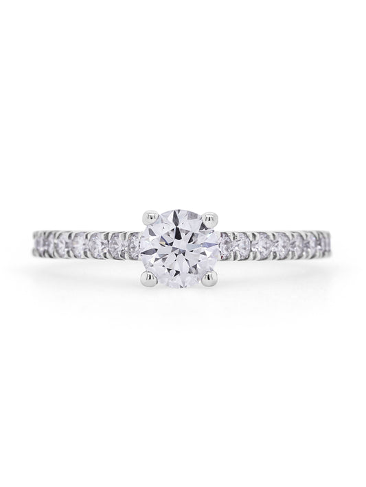 Lab Grown 0.80 Carat, 18K Yellow & White Gold Diamond Solitaire