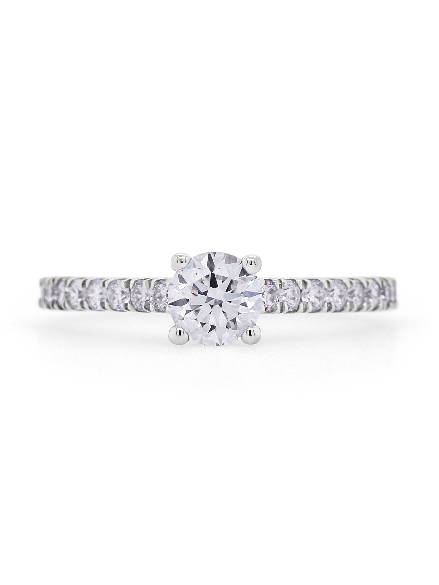 Lab Grown 0.80 Carat, 18K Yellow & White Gold Diamond Solitaire