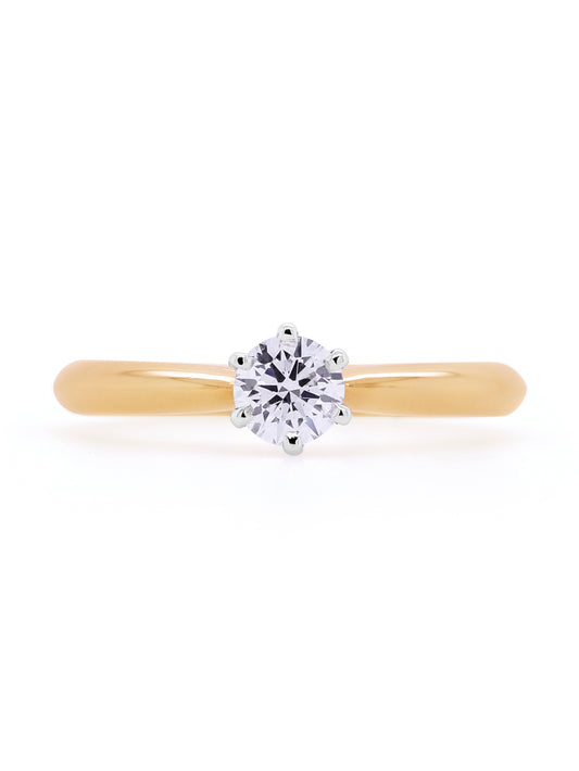 Lab Grown 0.35ct Diamond Solitaire Ring in 18K Yellow Gold