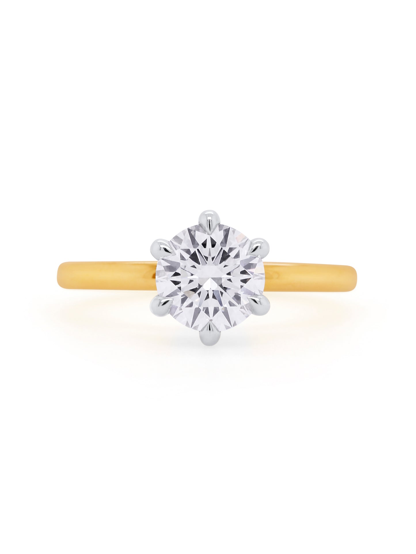 Lab Grown 1.52 Carat Solitaire Diamond Ring, 18K Yellow Gold