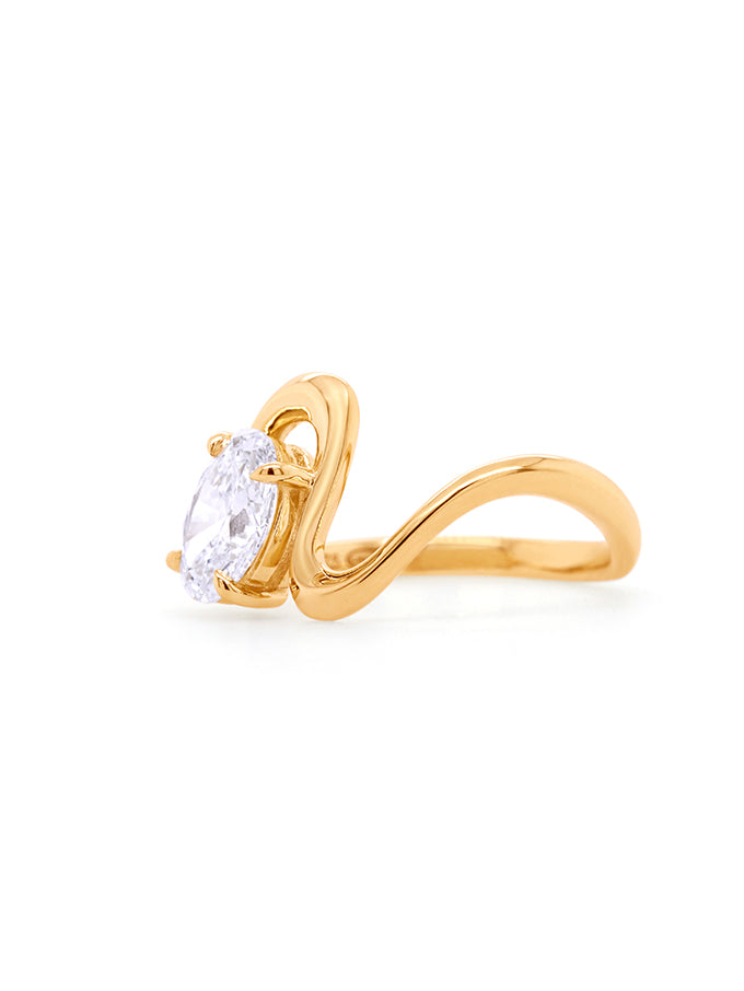 Lab Grown 1.52ct Oval Cut Diamond Ring in 9 Carat Yellow Gold