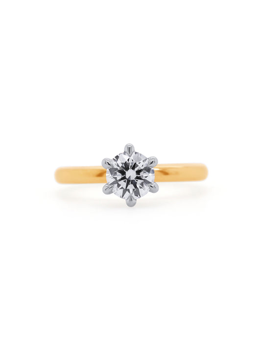 Lab Grown Diamond Solitaire Ring, 18K Yellow Gold. T=1.00ct