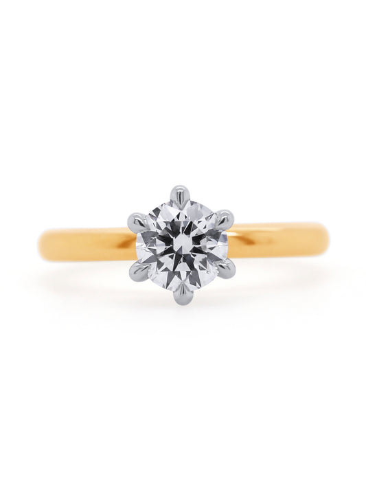 Lab Grown Diamond Solitaire Ring, 18K Yellow Gold. T=1.00ct