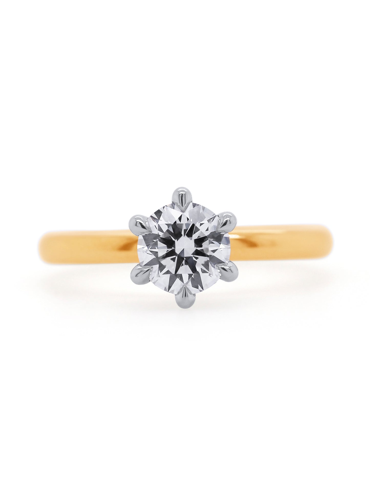 Lab Grown Diamond Solitaire Ring, 18K Yellow Gold. T=1.00ct