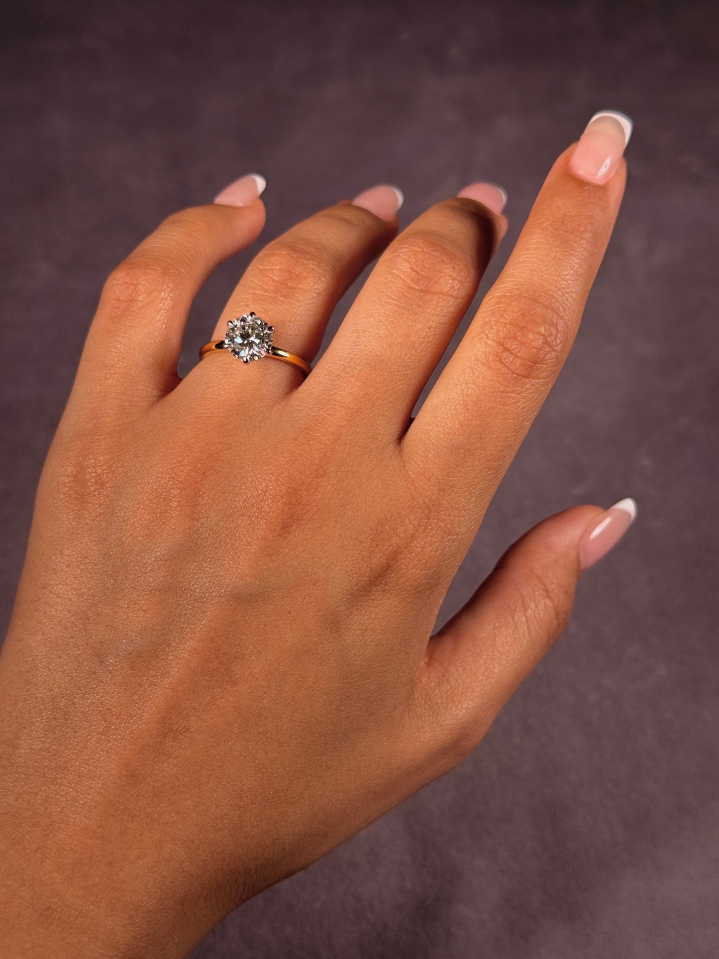 Lab Grown Solitaire Diamond Ring in 18 Carat YWG, T=2.01ct, EVS1.