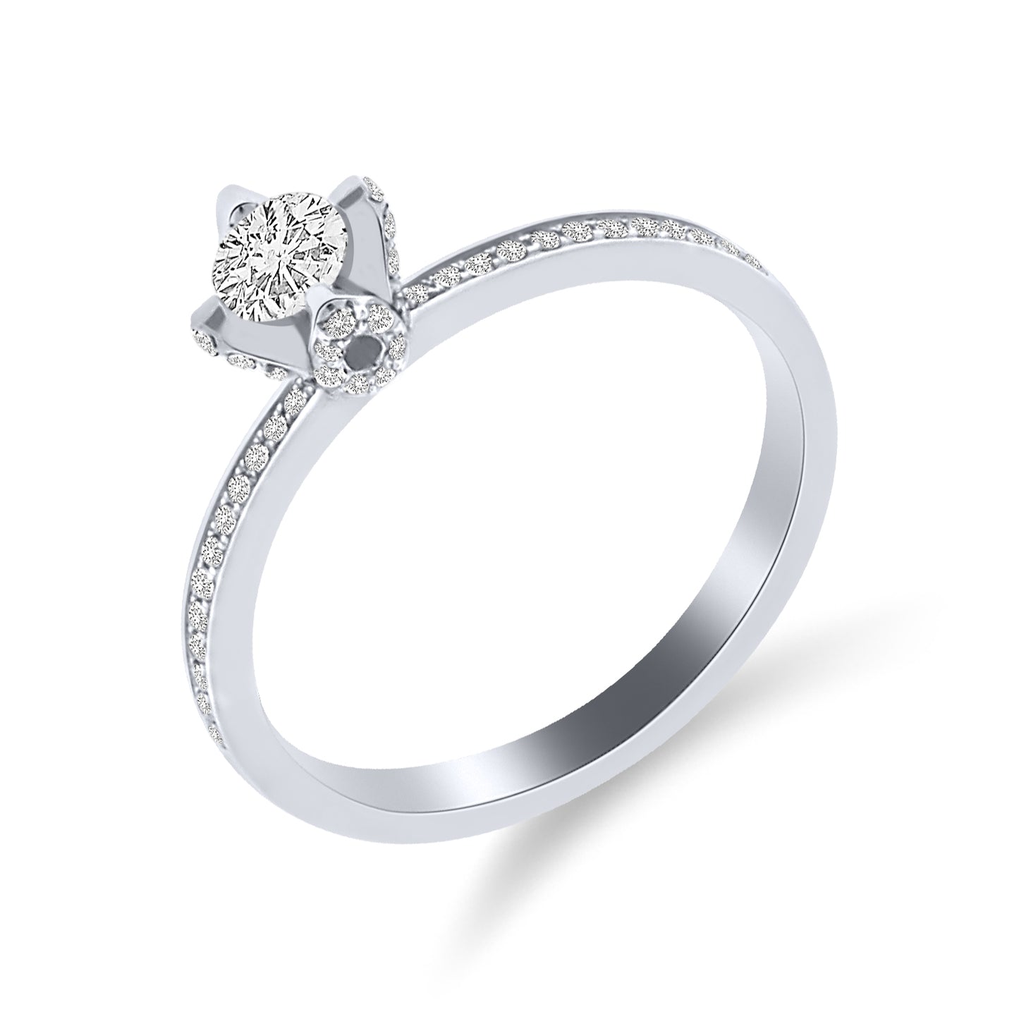 18K WG Diamonds 0.24ct, 62=0.20GHVS RBC Claw & Bead Set