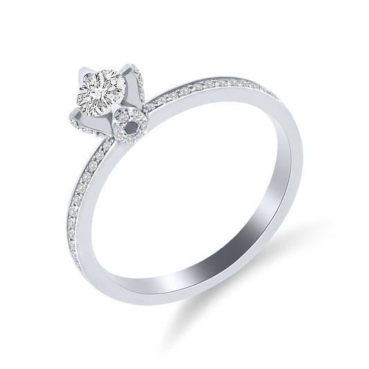 18K WG Diamonds 0.24ct, 62=0.20GHVS RBC Claw & Bead Set