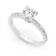 Lab Grown Diamond RBC 1.00ct DVS1 16=0.24ct HSI 18ct WG Lds ring.