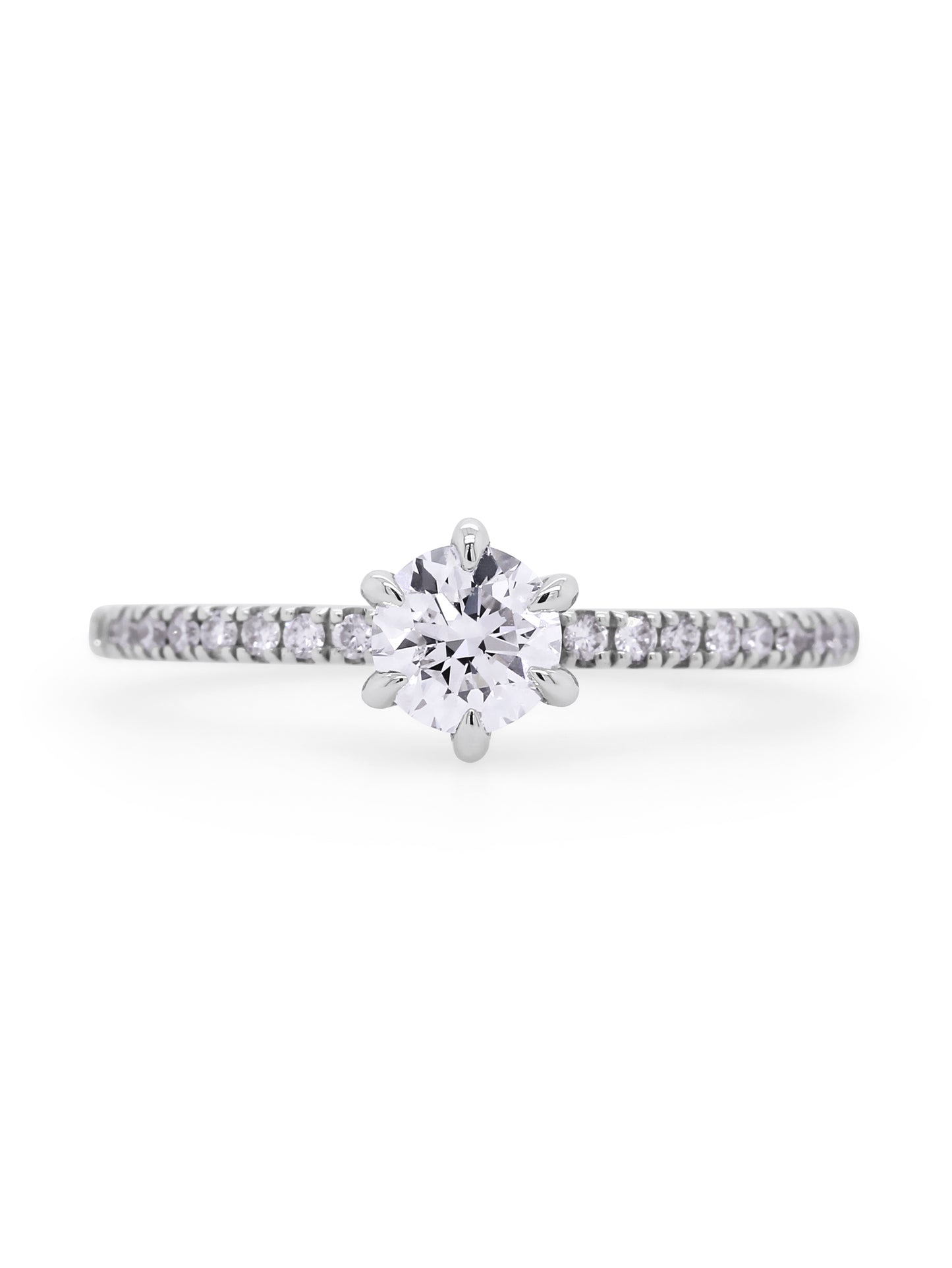 0.62 Carat Solitaire Diamond 18K White Gold Ring