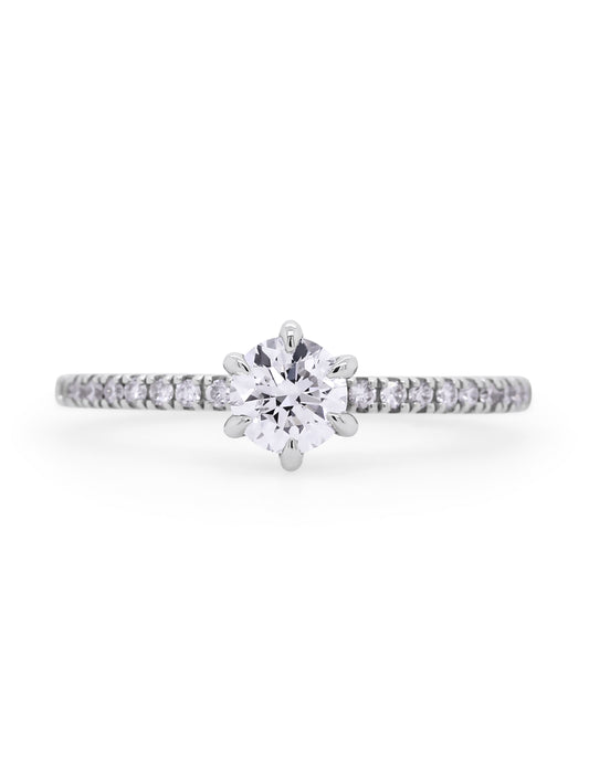 0.62 Carat Solitaire Diamond 18K White Gold Ring
