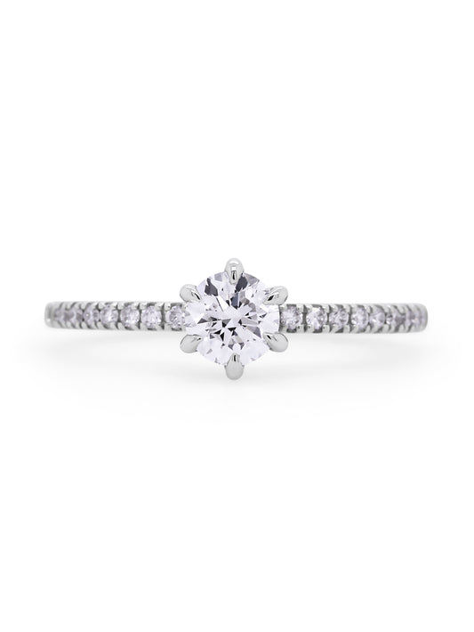 0.62 Carat Solitaier Diamond 18K White Gold Ring