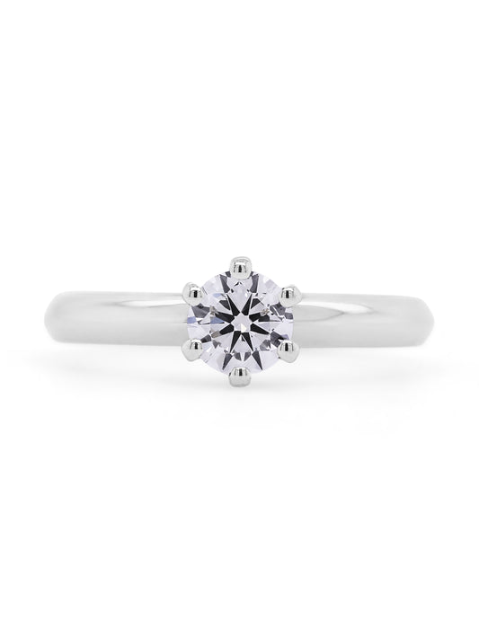 0.5 Carat Signature Solitaire Diamond Ring in 18k Carat White Gold