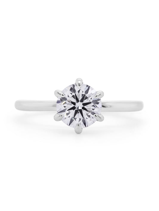 Lab 1.26 Carat Diamond 18K White Gold Solitaire Ring