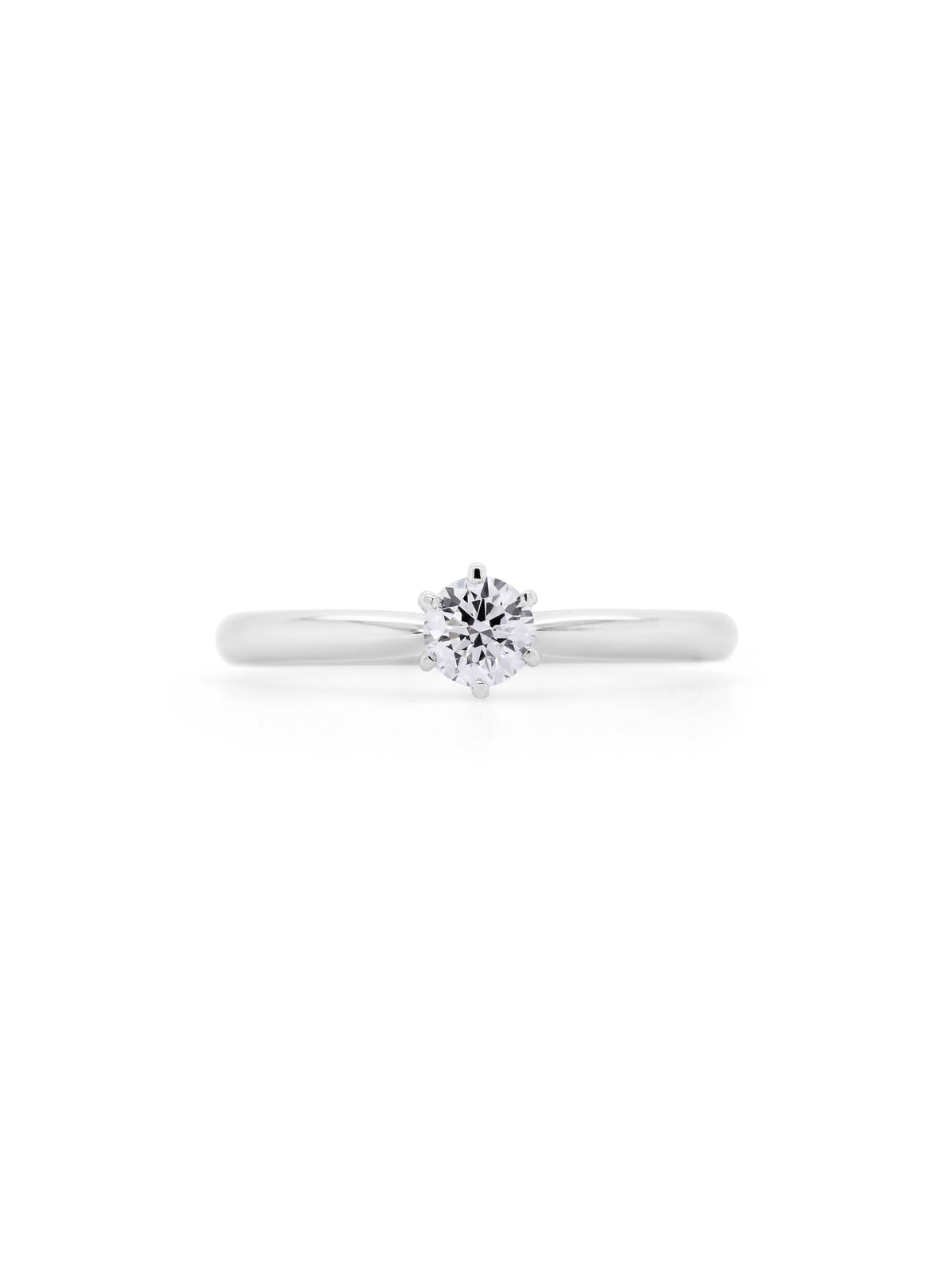Lab 0.38 Carat Diamond 18K White Gold Solitaire Ring