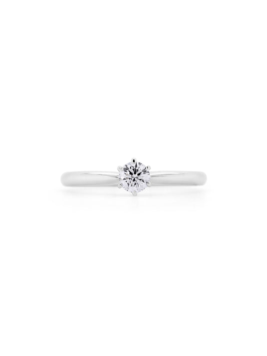 Lab 0.38 Carat Diamond 18K White Gold Solitaire Ring