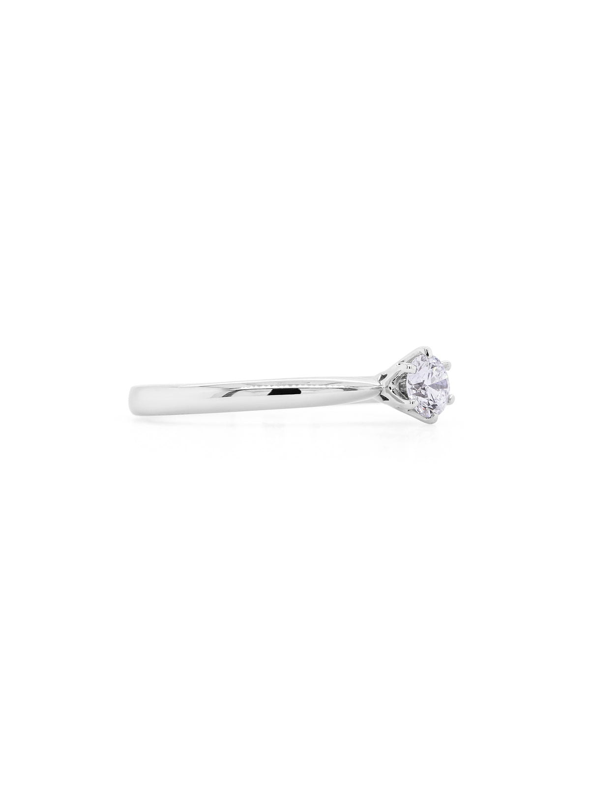 Lab 0.38 Carat Diamond 18K White Gold Solitaire Ring