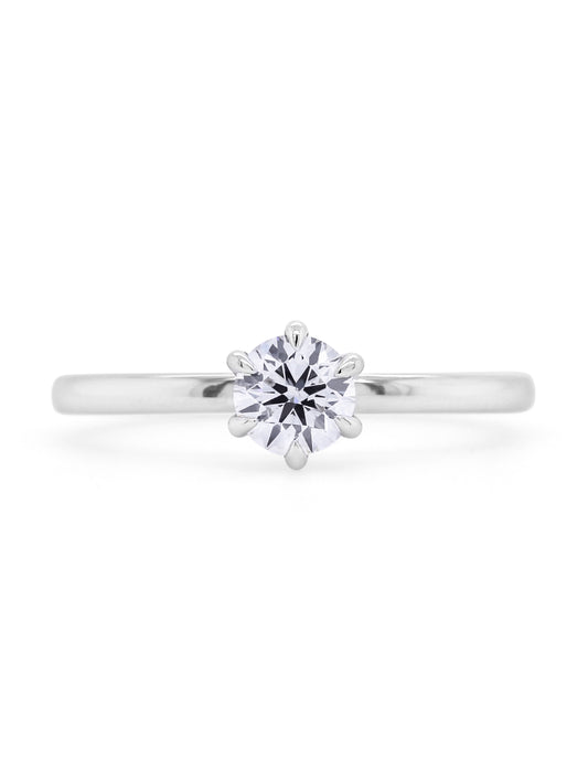 Solitaire Diamond Ring, 18K White Gold, 0.50ct GSI2.
