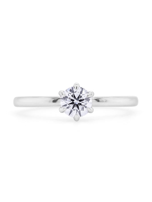 Solitaire Diamond Ring, 18K White Gold, 0.50ct GSI2.