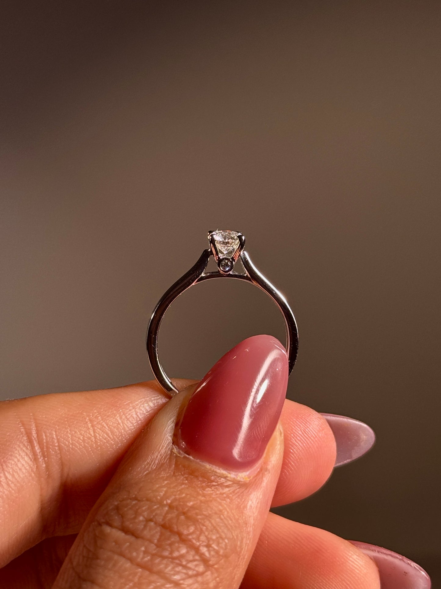 Solitaire Diamond 0.38ct GSI Ring, set in 18 Carat  White Gold.