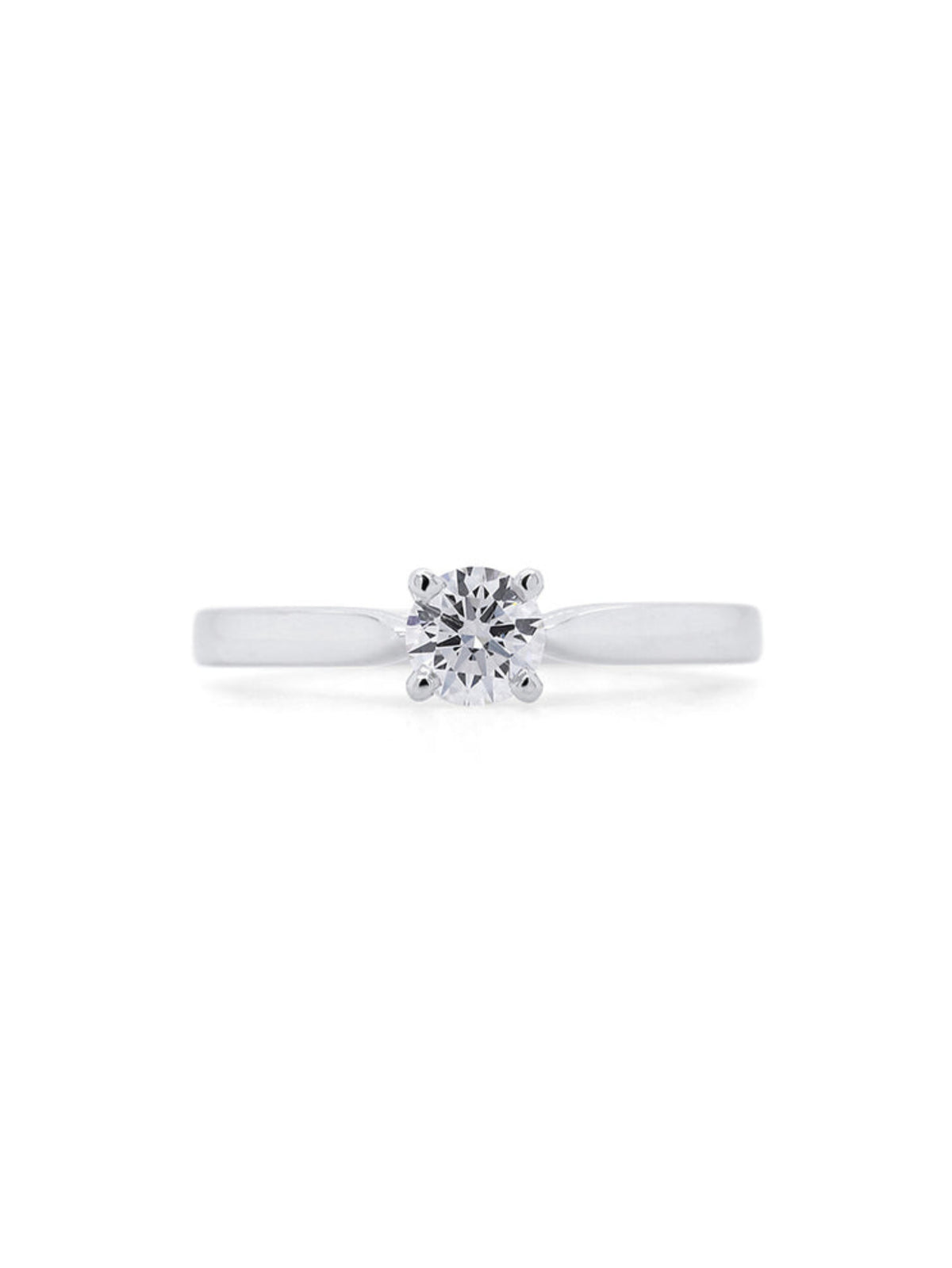 Solitaire Diamond 0.38ct GSI Ring, set in 18 Carat  White Gold.