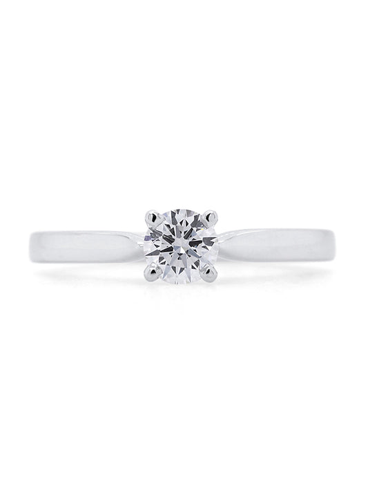 Solitaire Diamond 0.38ct GSI Ring, set in 18 Carat  White Gold.